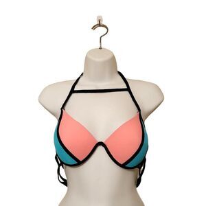 Tinibikini Bikini Top Halter Color Block L